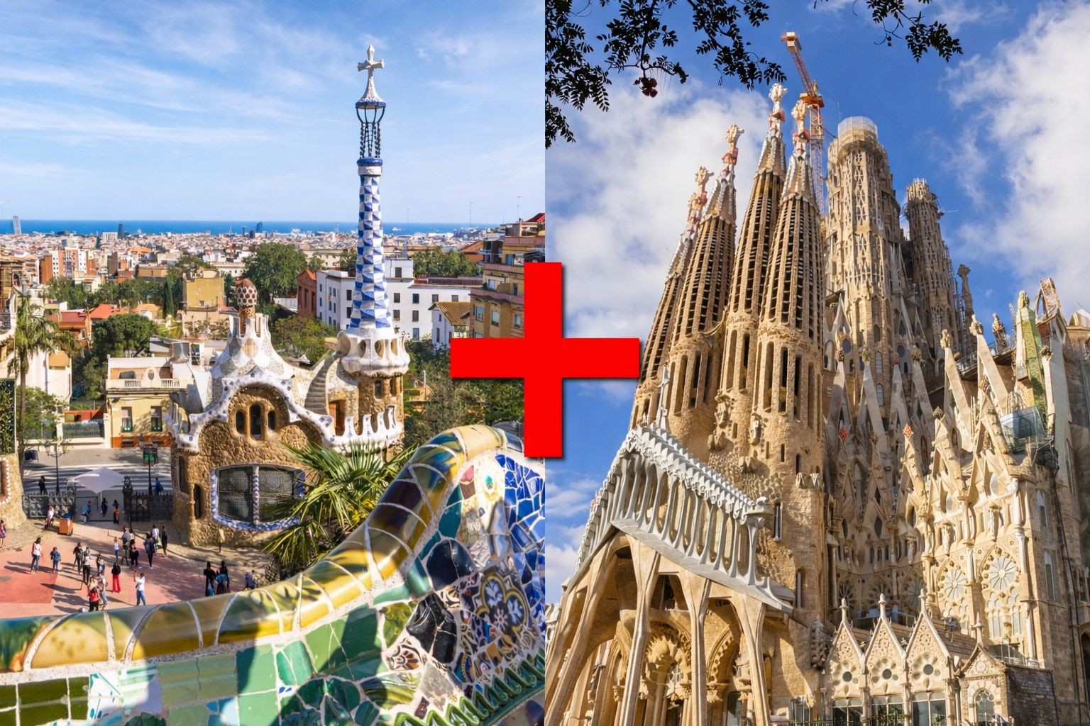 Visita Park Güell y Sagrada familia con subida a la Torre en Inglés y Español