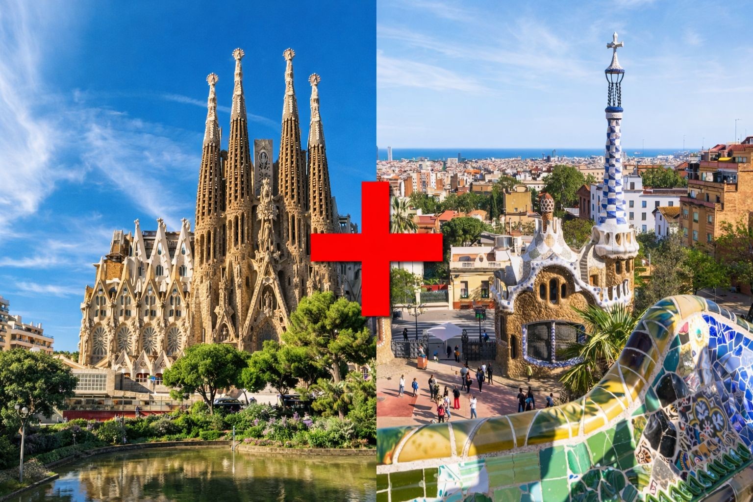 Visita Park Güell y Sagrada familia con subida a la Torre en Inglés y Español