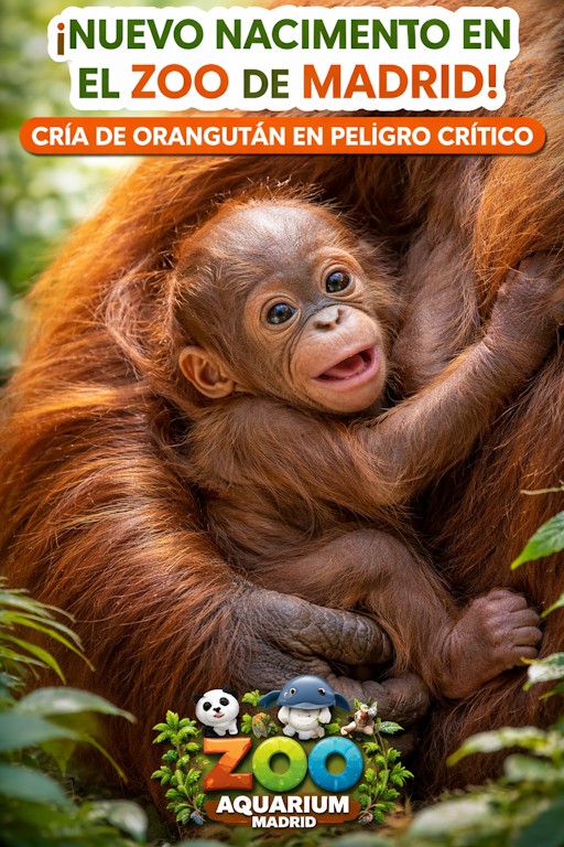 Nueva vida en el Zoo Aquarium de Madrid: nace una cría de orangután en peligro crítico