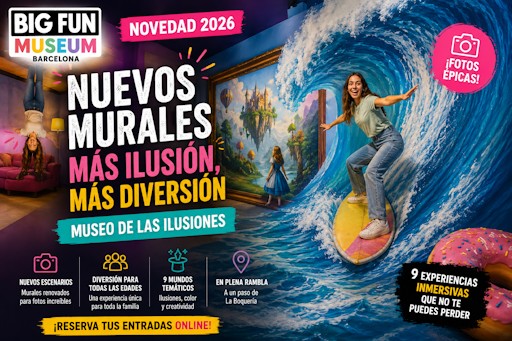 Big Fun Museum Barcelona renueva la experiencia inmersiva con nuevos murales en el Museo de las Ilusiones