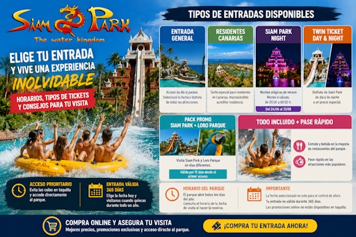 ¿Qué entrada elegir para Siam Park? Horarios, tipos de tickets y consejos para organizar tu visita?