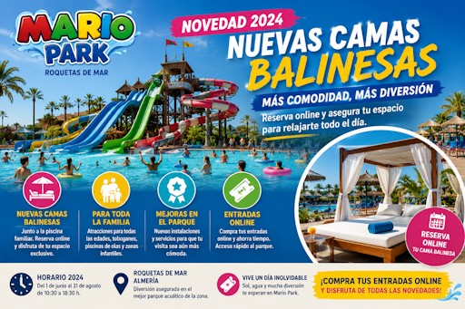 Mario Park estrena camas balinesas y nuevas mejoras para disfrutar del verano en Almería