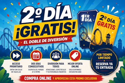 ¡2º día gratis en Parque Warner Madrid! Disfruta el doble con esta promoción por tiempo limitado