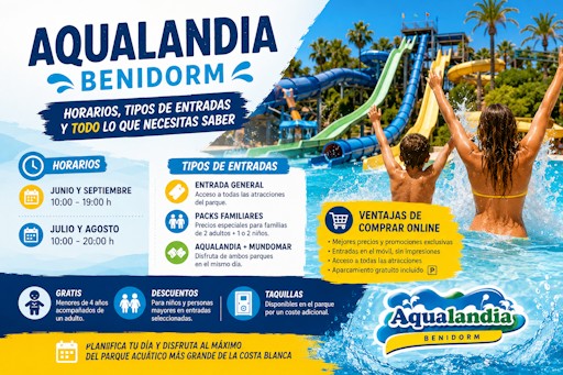 Aqualandia Benidorm: horarios, tipos de entradas y cómo elegir la mejor opción para tu visita