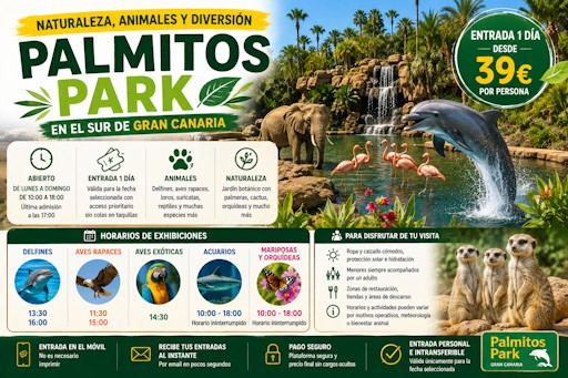 Palmitos Park Gran Canaria: horarios, entradas y todo lo que necesitas saber para tu visita